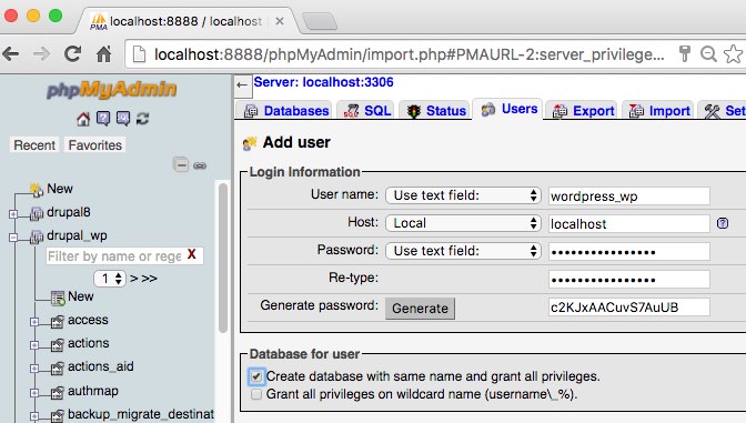 phpmyadmin create user with grant privileges